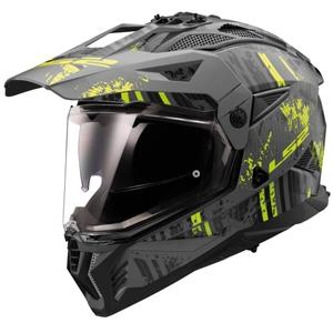 Enduro motorhelm LS2 MX702 PIONEER II CRAZY zwart-fluo geel