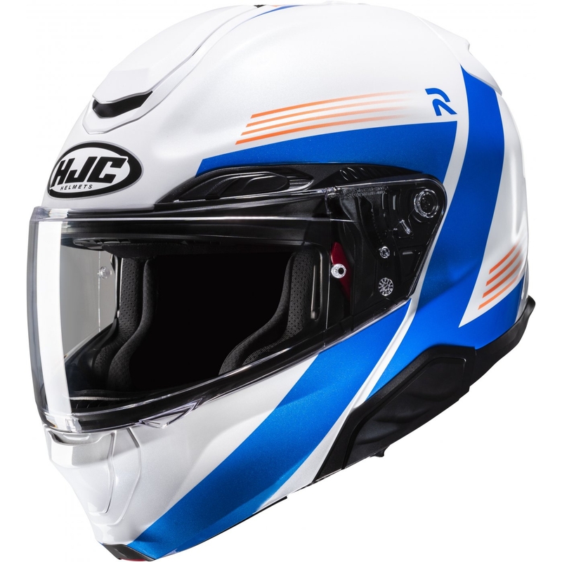 Opvouwbare motorhelm HJC RPHA 91 Abbes MC27 wit-blauw uitverkoop