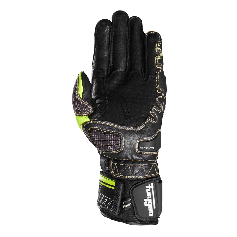 Furygan Styg 20 x Kevlar motorhandschoenen zwart-fluor geel-wit