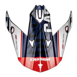 Helmvizier voor Cassida Cross Cup Sonic blauw-wit-rood