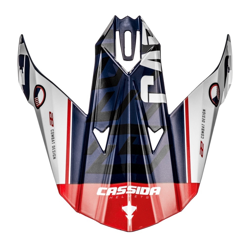 Helmvizier voor Cassida Cross Cup Sonic blauw-wit-rood