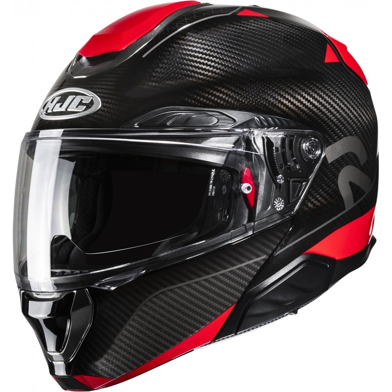 Opvouwbare motorhelm HJC RPHA 91 CARBON Noela MC1 zwart-rood uitverkoop