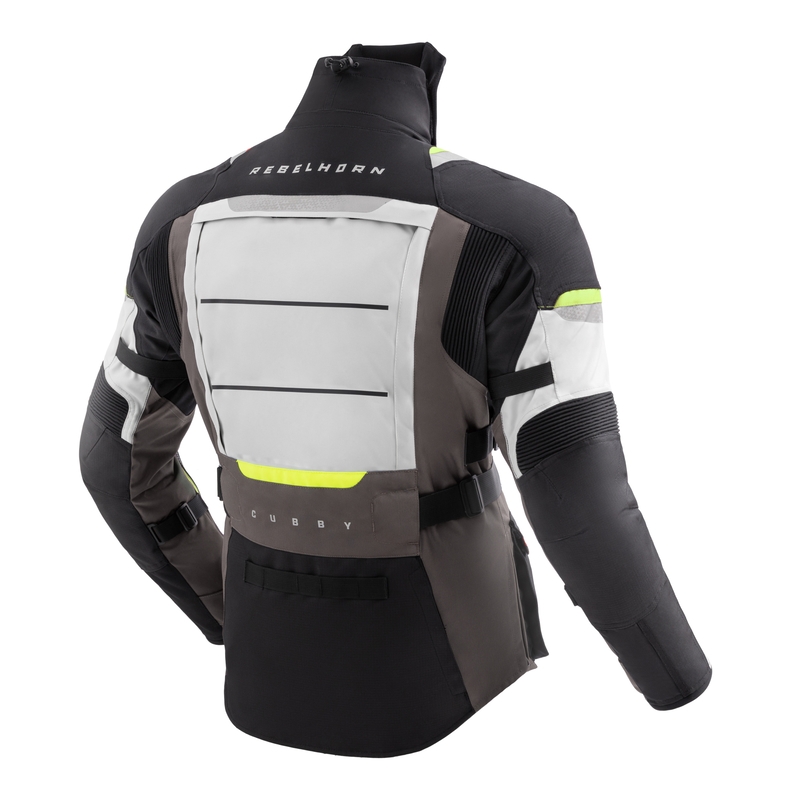 Rebelhorn Cubby V motorjack zwart-grijs-fluogeel