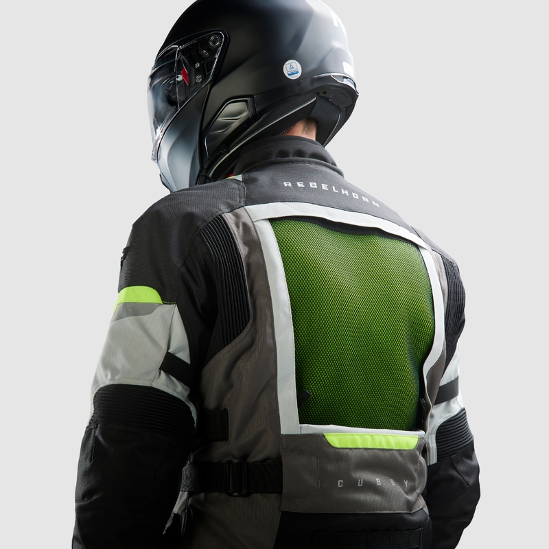 Rebelhorn Cubby V motorjack zwart-grijs-fluogeel