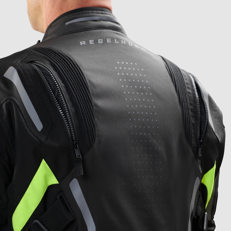 Motorjas Rebelhorn Hiker IV zwart-antraciet-fluogeel