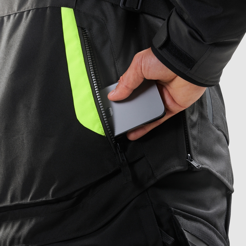 Motorjas Rebelhorn Hiker IV zwart-antraciet-fluogeel