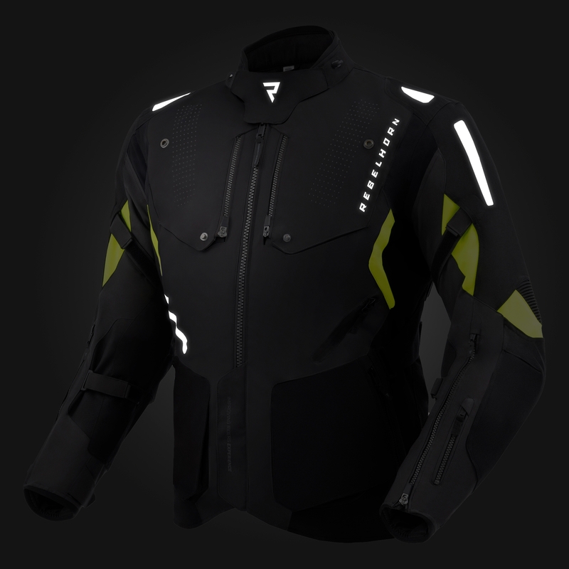 Motorjas Rebelhorn Hiker IV zwart-antraciet-fluogeel