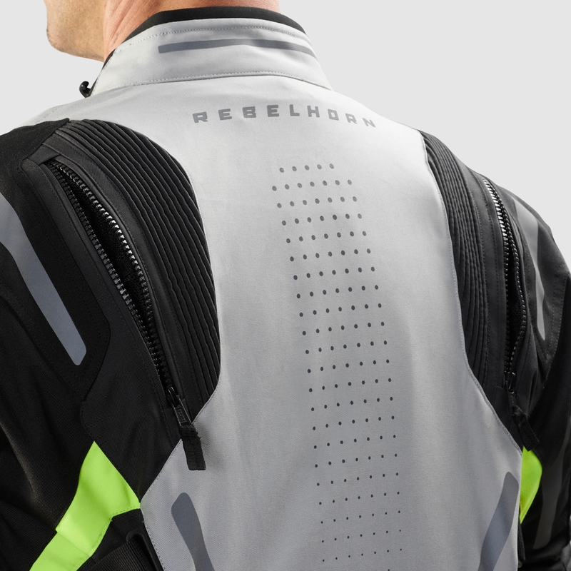 Rebelhorn Hiker IV zwart-grijs-fluo geel motorjack