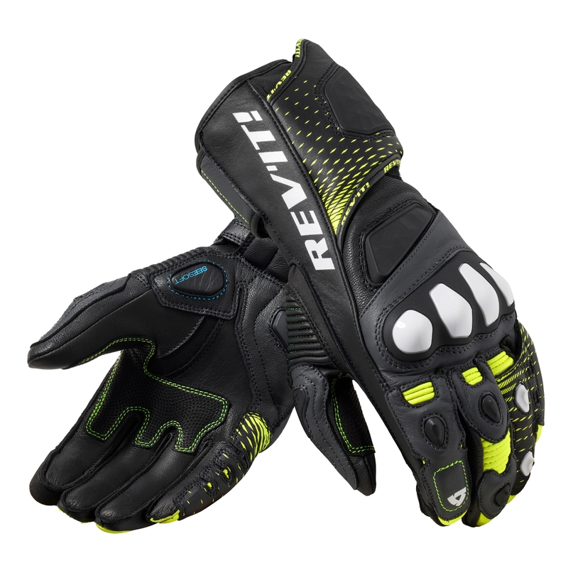 Revit Control motorhandschoenen zwart-fluo geel