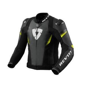 Revit Control zwart-fluo geel leren motorjack