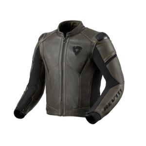 Revit Parallax Lederen Motorjas Donker Olijf