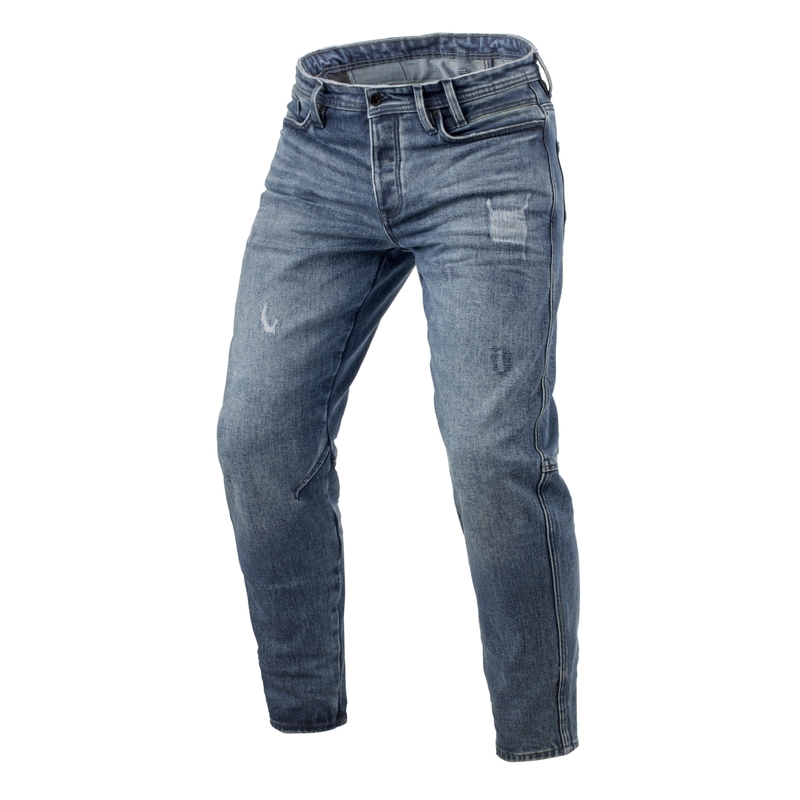Revit Rilan TF Mid Vintage Blue Cropped Motorcycle Jeans