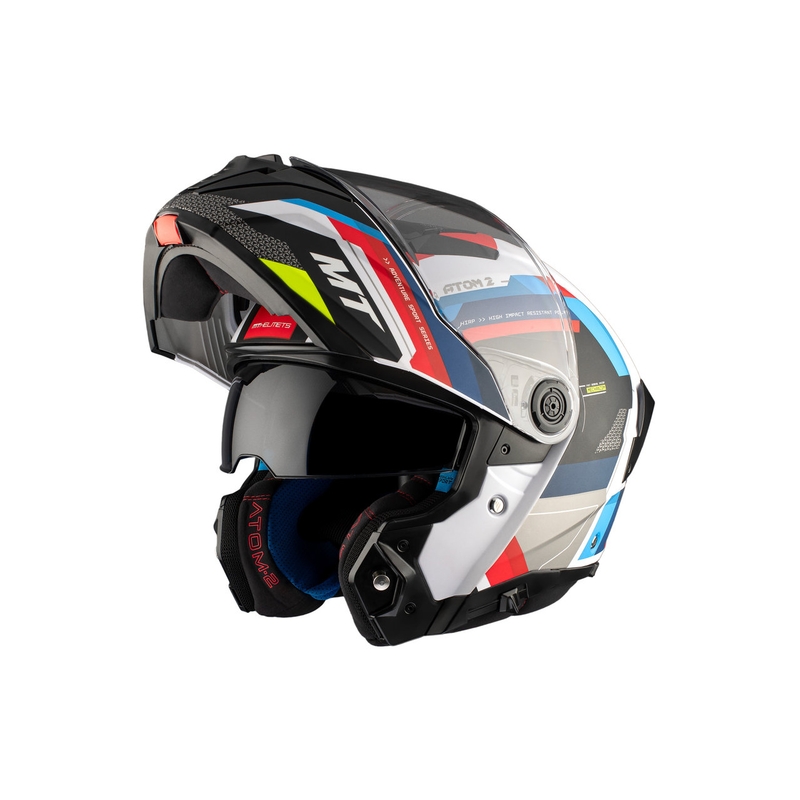MT ATOM 2 SV BAST A0 motorhelm zwart-blauw-rood-wit parel