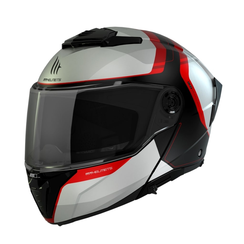 Motorhelm MT ATOM 2 SV EMALLA B0 mat wit-zwart-rood