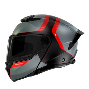 MT ATOM 2 SV EMALLA B15 motorhelm mat grijs-zwart-rood