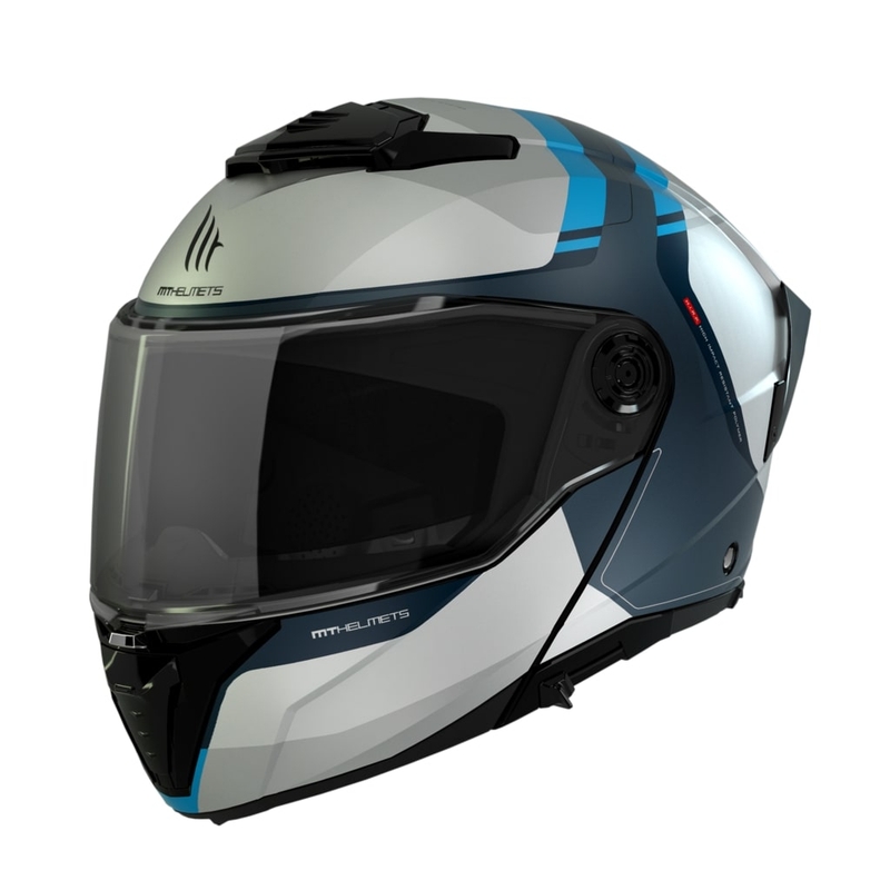 MT ATOM 2 SV EMALLA C17 motorhelm mat wit-blauw-turquoise