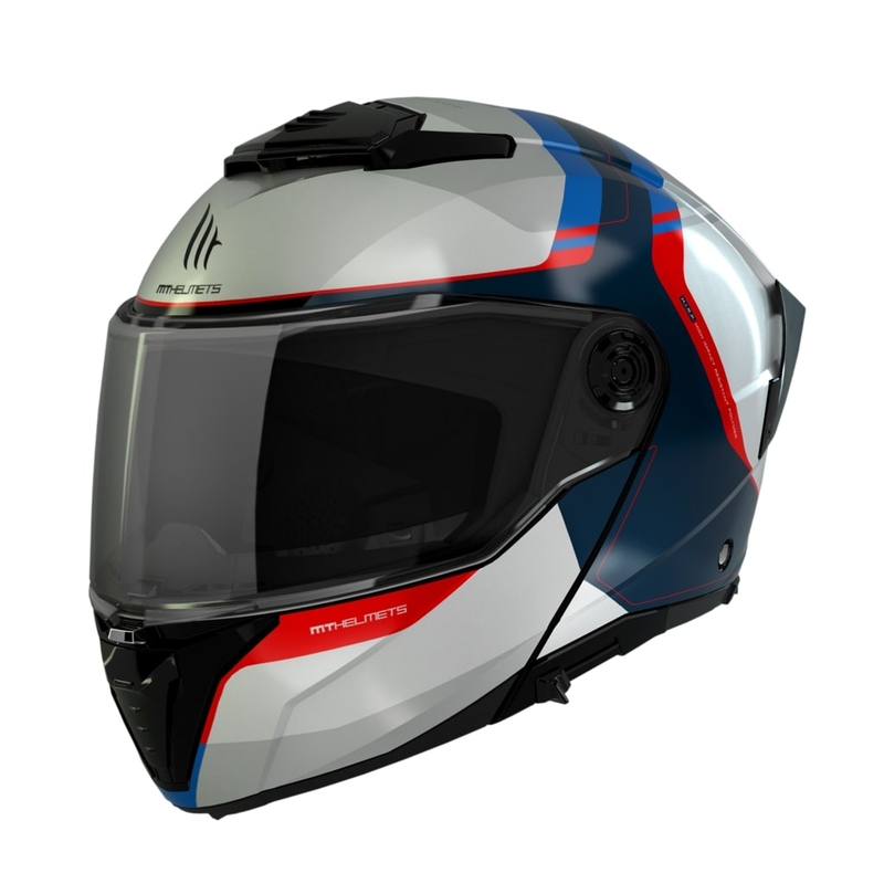 Motorhelm MT ATOM 2 SV EMALLA C7 wit-blauw-rood