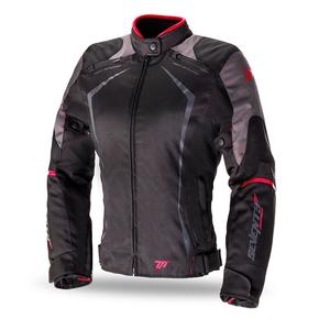 Dames motorjas SEVENTY DEGREES SD-JR49 zwart-rood