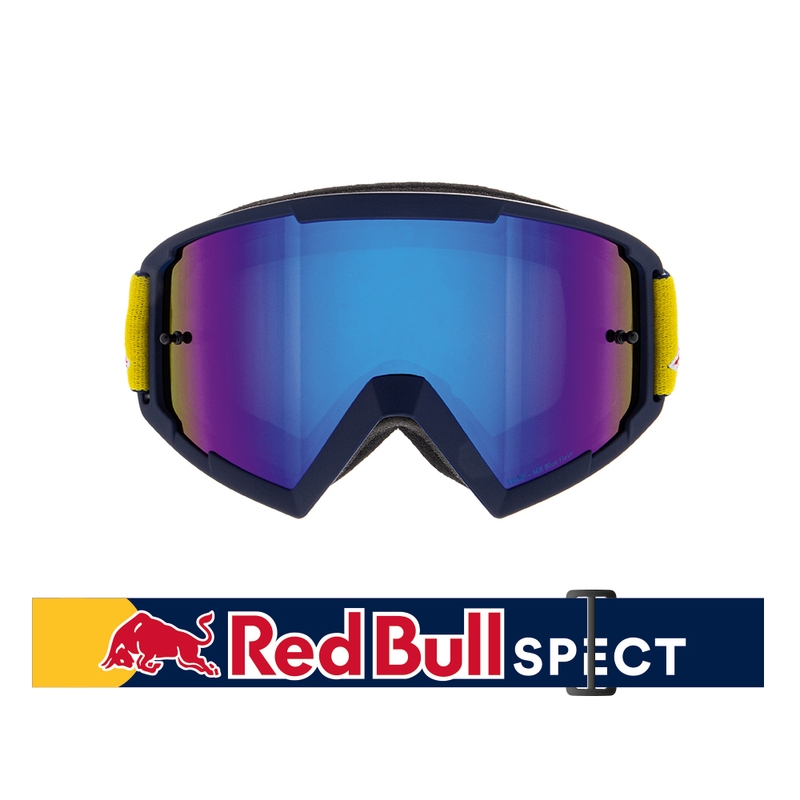Motorcrossbril Red Bull Spect WHIP donkerblauw met blauwe lens