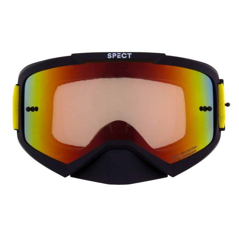 Motorcrossbril Red Bull Spect EVAN zwart met rood-gele lens