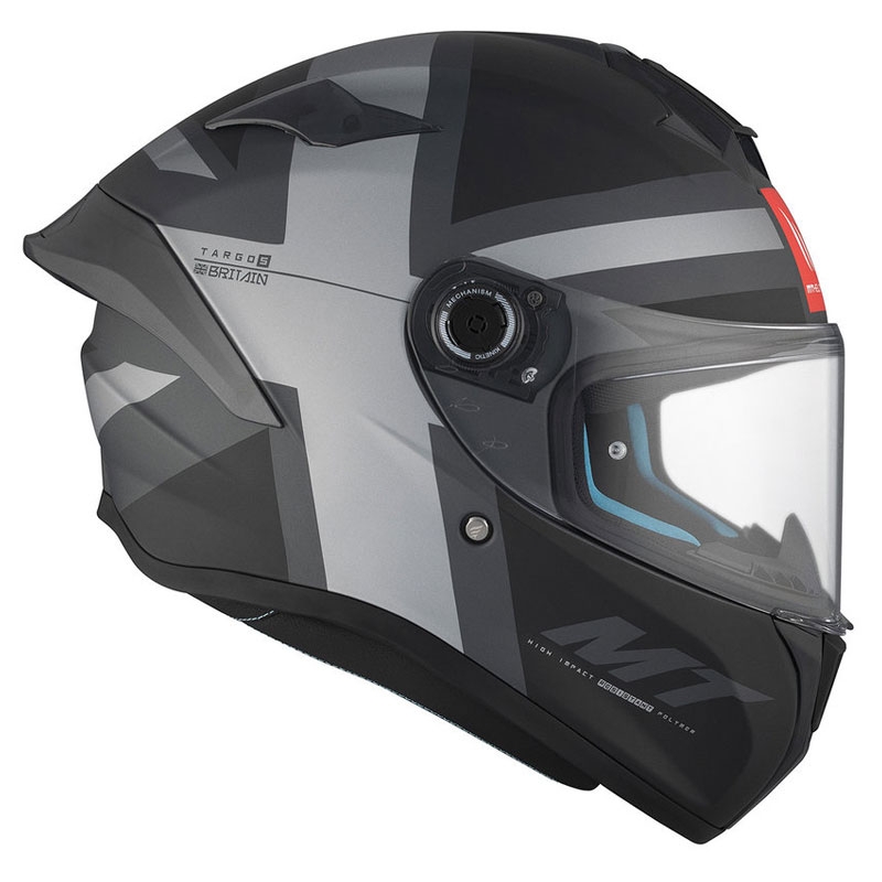 MT TARGO S BRITAIN C2 integraal motorhelm mat zwart-grijs