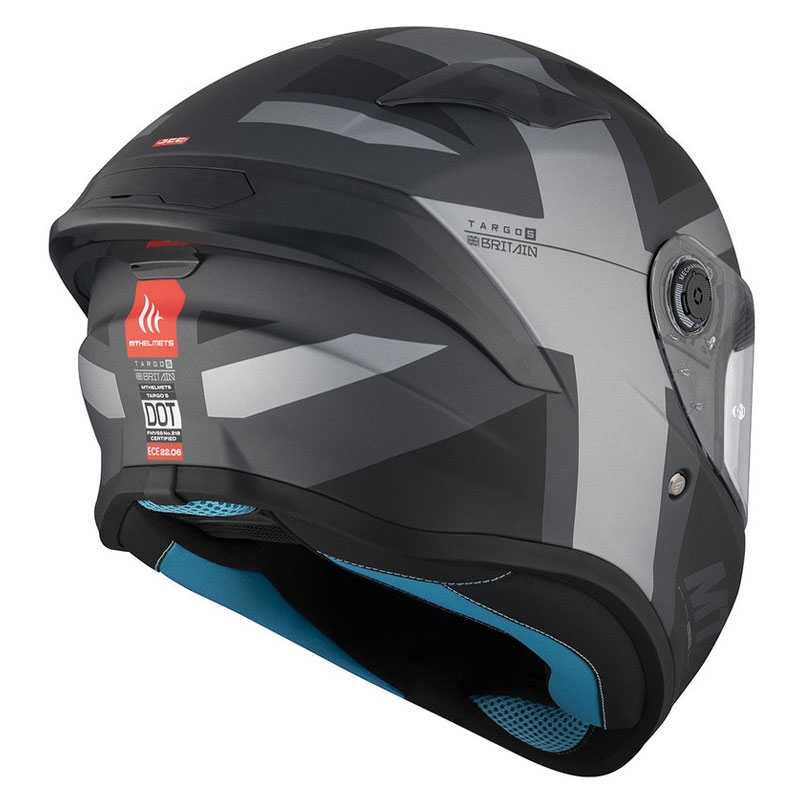MT TARGO S BRITAIN C2 integraal motorhelm mat zwart-grijs