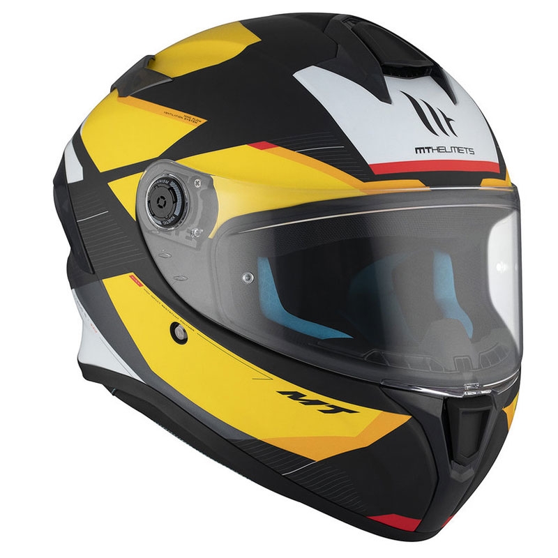 MT TARGO S KAY B3 integraal motorhelm mat zwart-wit-geel