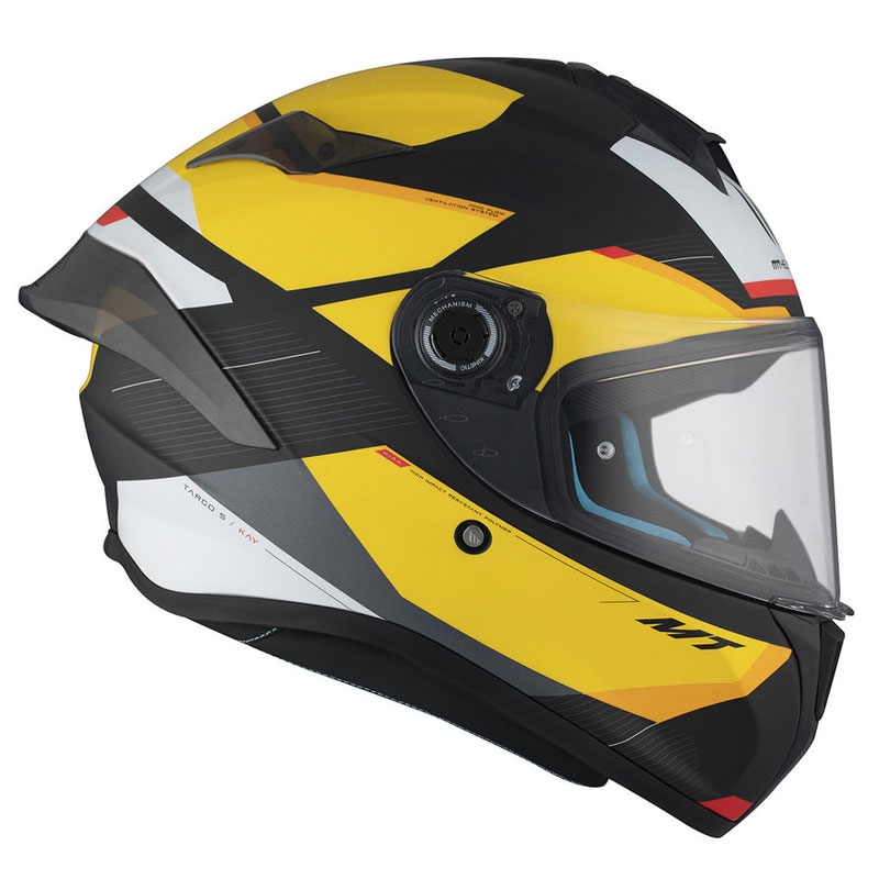 MT TARGO S KAY B3 integraal motorhelm mat zwart-wit-geel