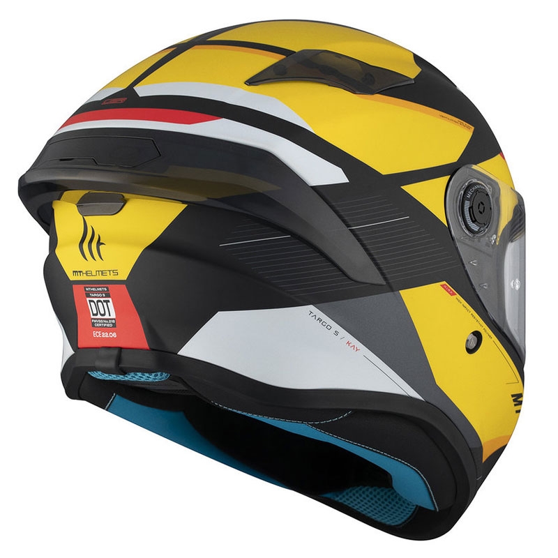 MT TARGO S KAY B3 integraal motorhelm mat zwart-wit-geel