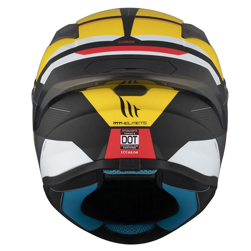 MT TARGO S KAY B3 integraal motorhelm mat zwart-wit-geel