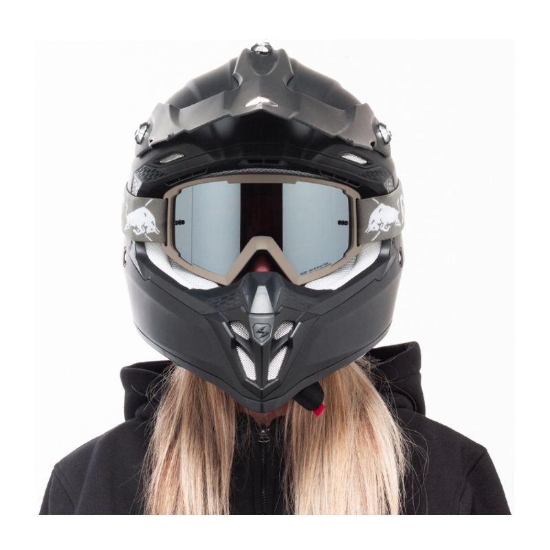 Motorcrossbril Red Bull Spect WHIP donkergrijs met heldere lens