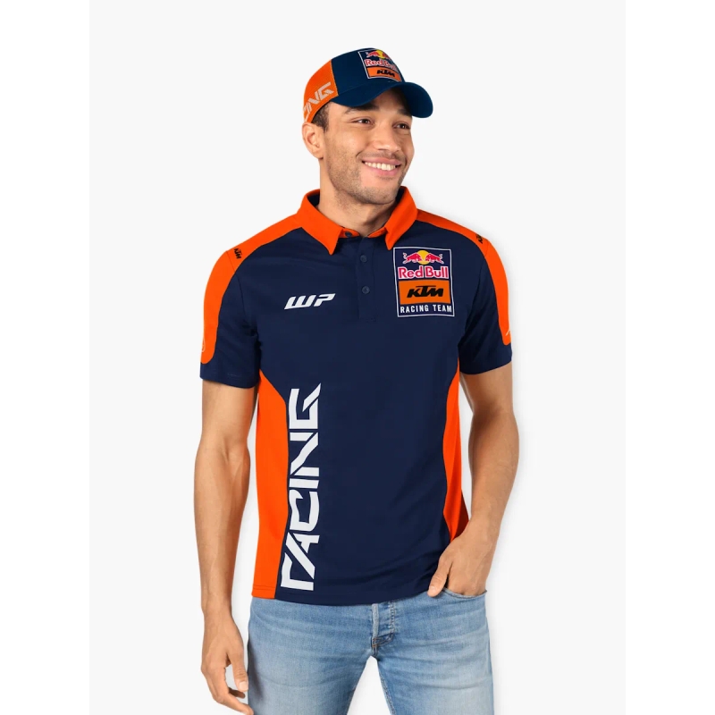 Poloshirt KTM Replica Team blauw-oranje uitverkoop