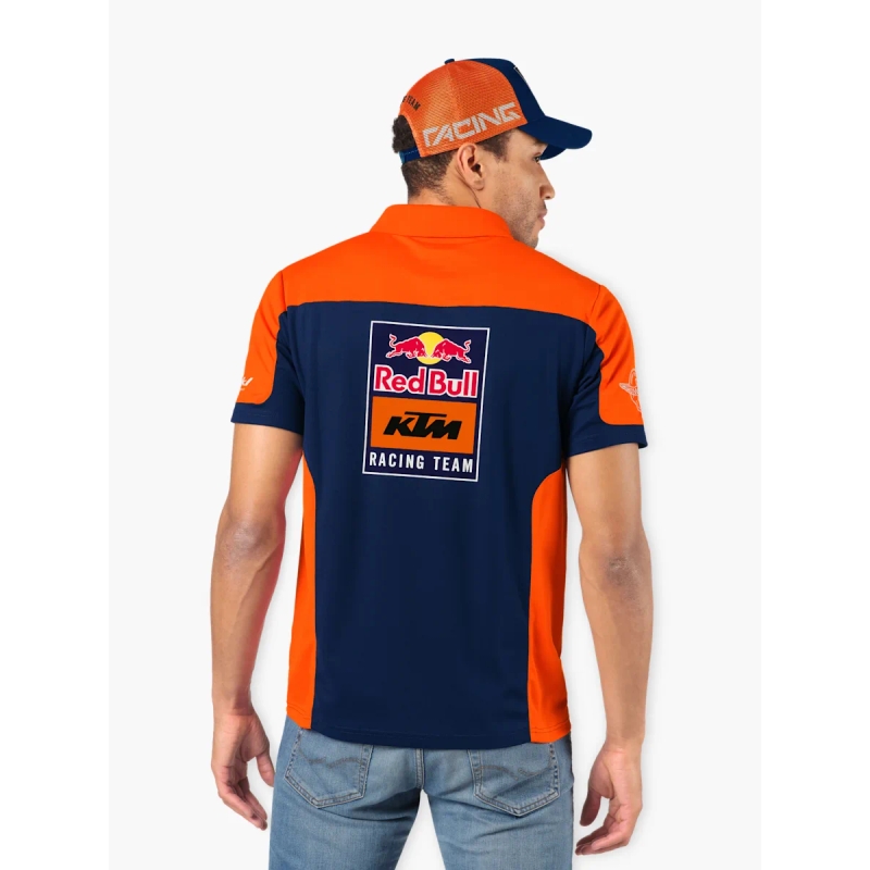 Poloshirt KTM Replica Team blauw-oranje uitverkoop