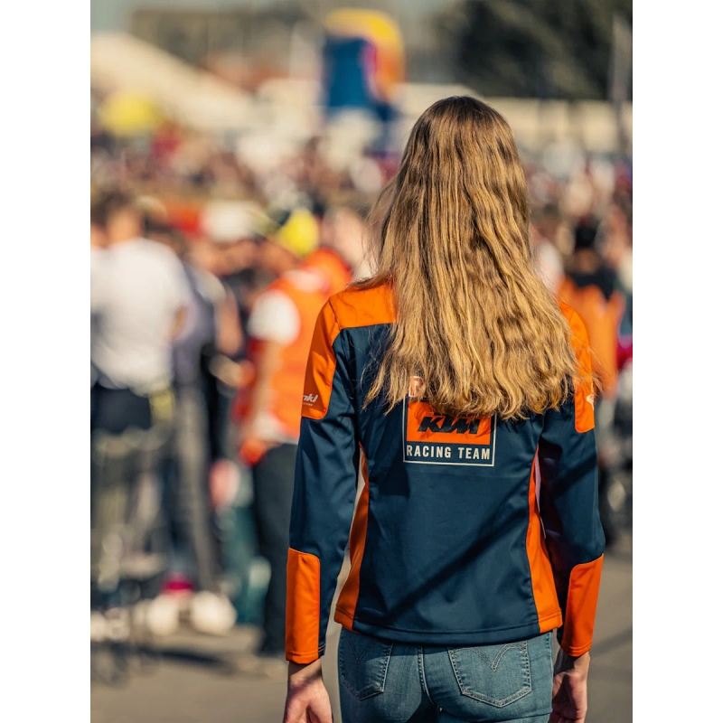 Dames KTM Replica Team softshell jack blauw-oranje