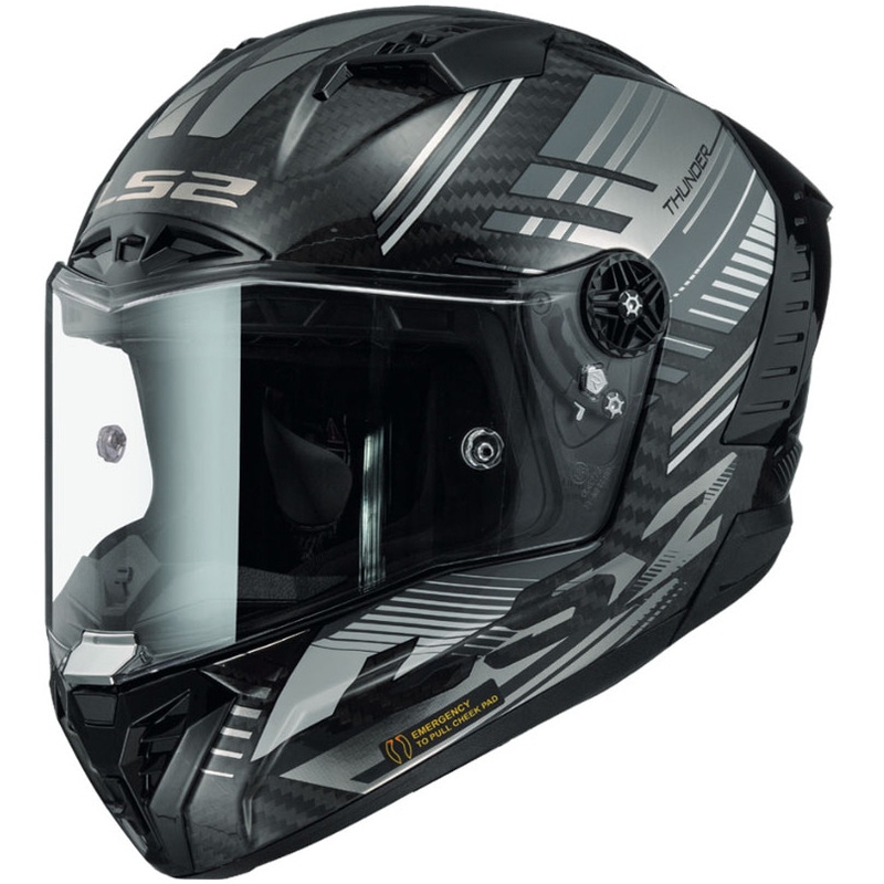LS2 FF805 Thunder Carbon Volt Zwart-Grijs Integraal Motorhelm