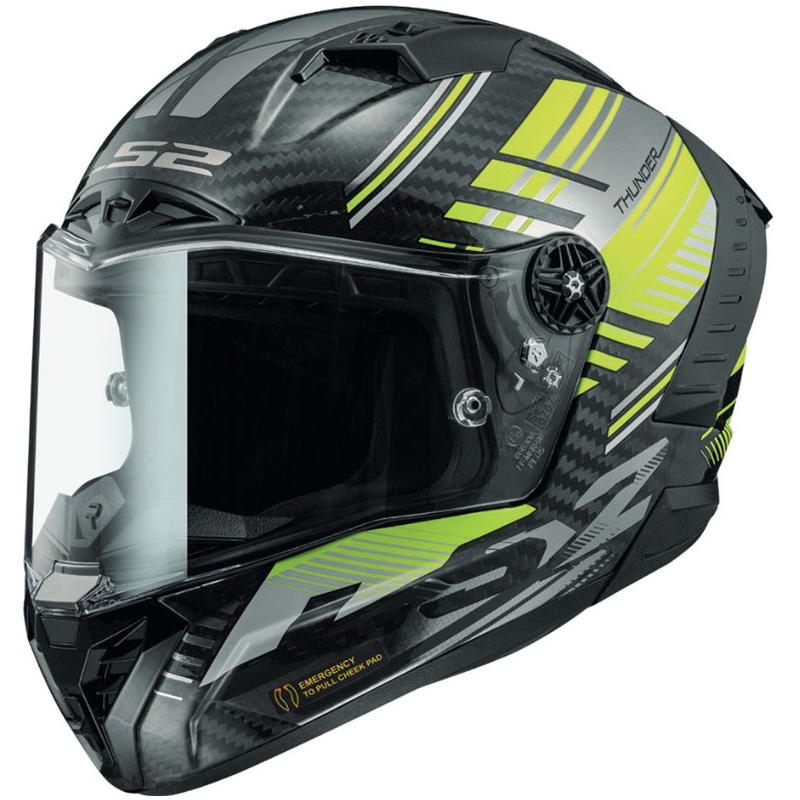 LS2 FF805 Thunder Carbon Volt zwart-fluo gele integraal motorhelm