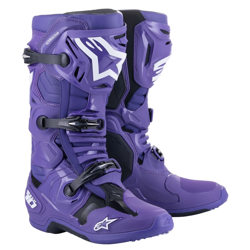 Alpinestars Tech 10 motorlaarzen paars-zwart-wit