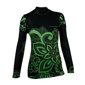 Dames thermoshirt nanosilver® Flower groen - lange mouw