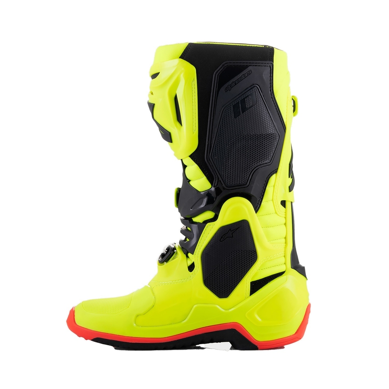 Alpinestars Tech 10 motorlaarzen geel fluo-zwart-rood fluo
