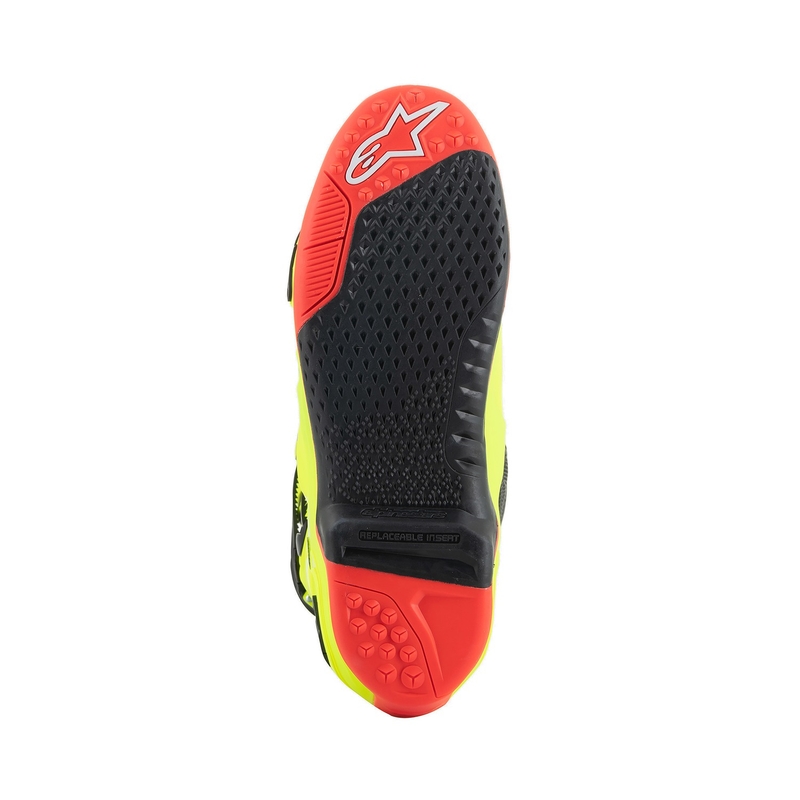 Alpinestars Tech 10 motorlaarzen geel fluo-zwart-rood fluo