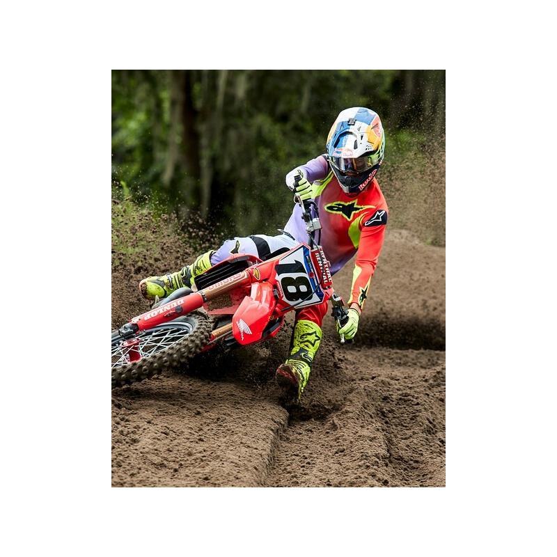 Alpinestars Tech 10 motorlaarzen geel fluo-zwart-rood fluo
