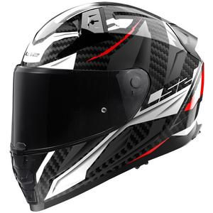 LS2 FF811 Vector II Carbon Savage wit-rood-grijs integraal motorhelm