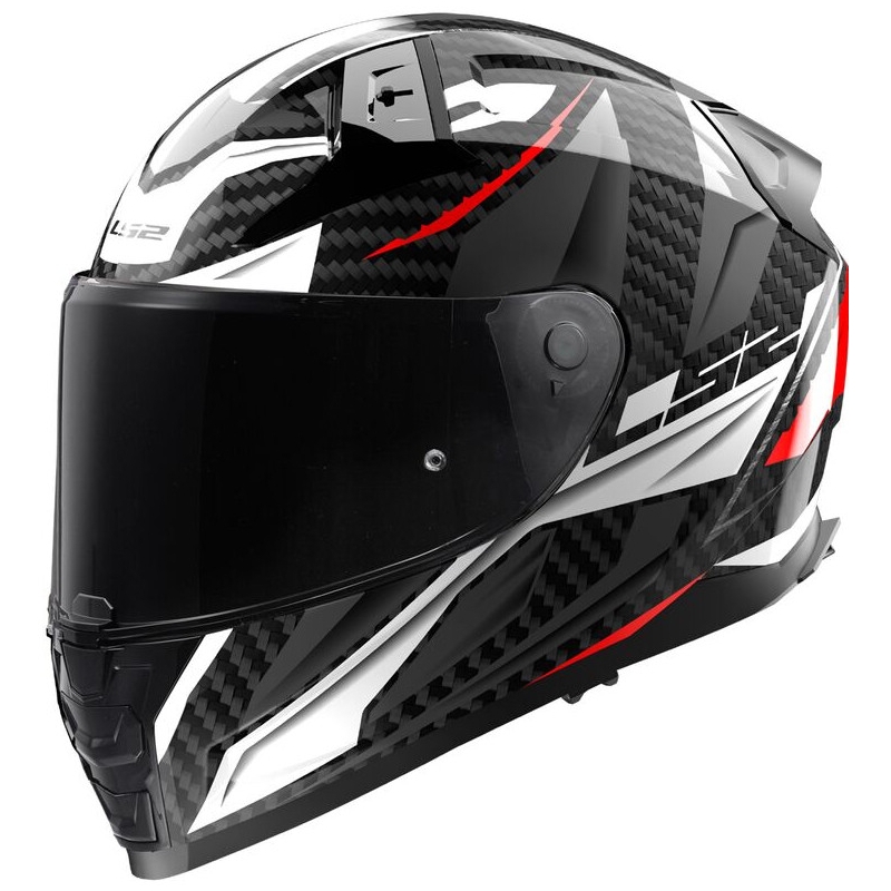 LS2 FF811 Vector II Carbon Savage wit-rood-grijs integraal motorhelm