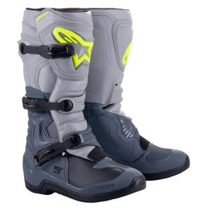 Alpinestars Tech 3 lichtgrijs-zwart-fluogeel motorlaarzen
