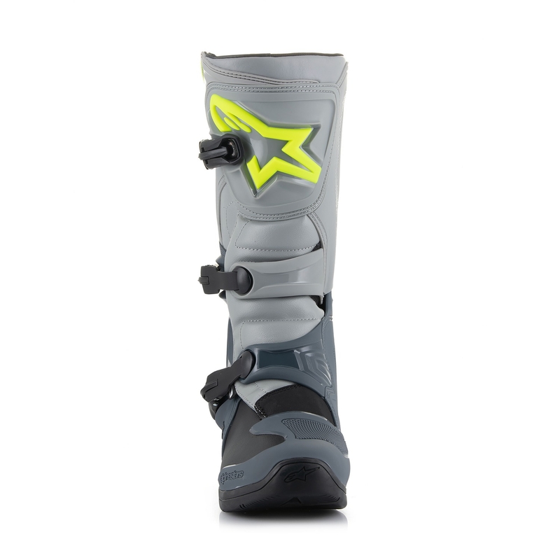 Alpinestars Tech 3 lichtgrijs-zwart-fluogeel motorlaarzen