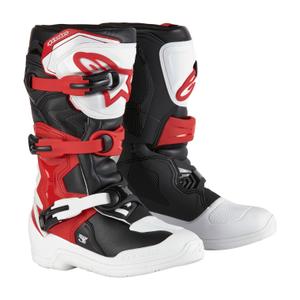 Alpinestars Tech 3S Jeugd 2024 Wit-Zwart-Rood Kinder Motorfiets Laarzen