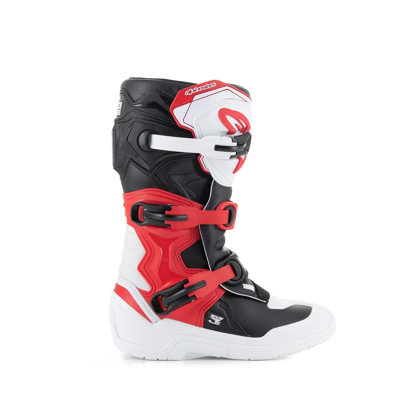 Alpinestars Tech 3S Jeugd Wit-Zwart-Rood Kinder Motorfiets Laarzen