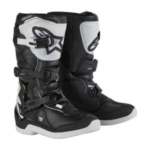 Alpinestars Tech 3S Youth 2024 Wit met zwarte motorlaarzen voor kinderen