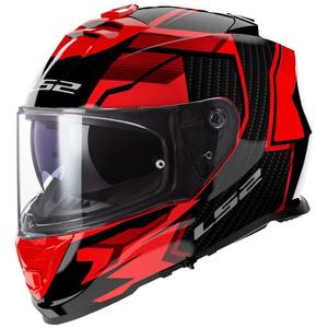 LS2 FF800 Storm II Tracker zwart met rode integraal motorhelm