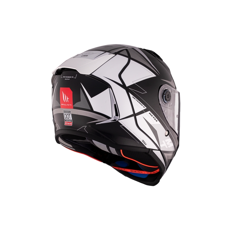 MT REVENGE 2 S HATAX B2 zwart-grijs-wit integraal motorhelm